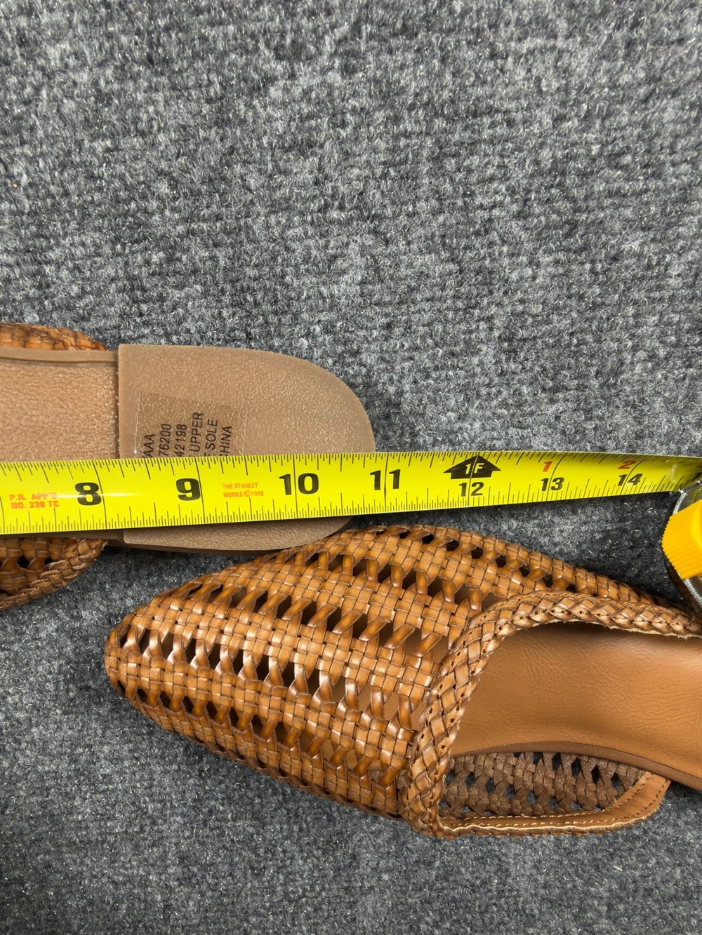 NWT Style & Co Woven Mule Flats Pointed Toe Slip-On Cognac Tan Size 9.5 - Picture 5 of 9